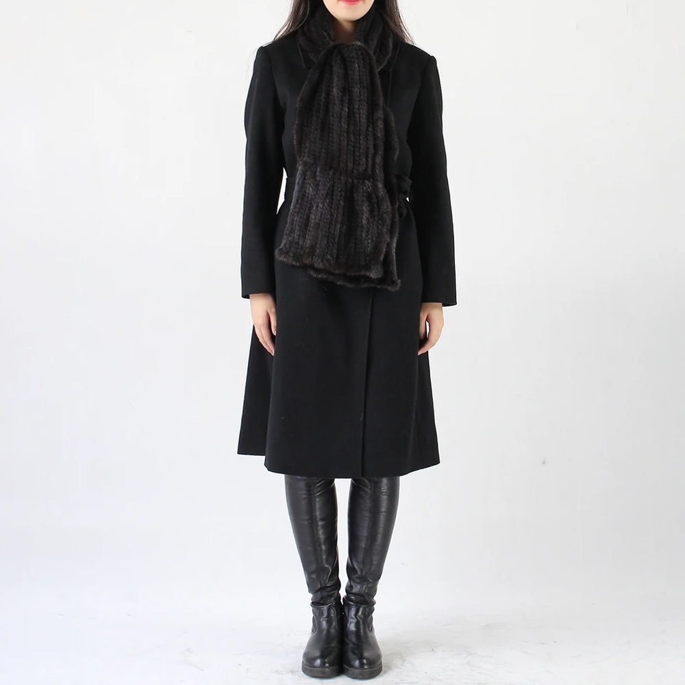 Black faux mink fur silky soft luxurious comfy flowy long boho Anthropologie y2k